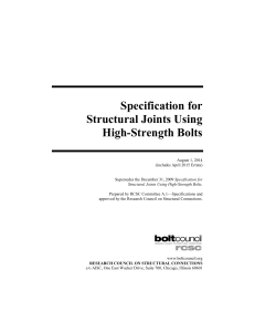 RCSC Specifications for structural joints using high strength bolts 2014