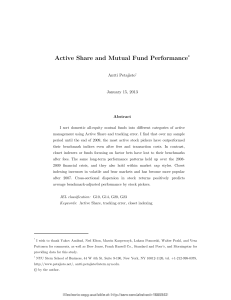 Active share and mutual funds performance