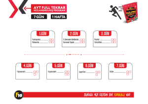 AYT Full Tekrar-1 Hafta Hızlandırılmış Program