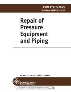 - ASME PCC-2-2015 Repair of Pressure Equipment and Piping