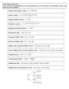 APSC 254 2022 Final Exam Equation Sheet Revised