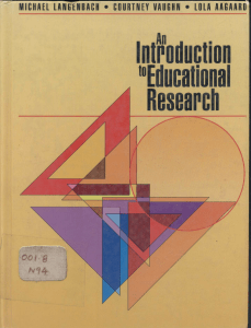 AN INTODUCTION TO EDUCATIONAL RESEARCH
