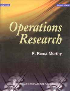 Operation Research - P Rama Murthy