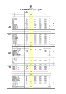 2023 Year 12 September Exam Timetable