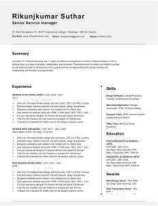 Resume Page 1 Modern Format US Letter - Style 1