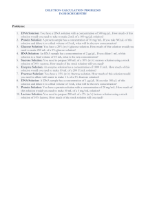 DILUTION CALCULATION PROBLEMS