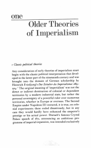 Week 4 (Wolfgang Mommsen-Theories of Imperialism)
