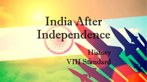 H 14-INDIA AFTER INDEPENDENCE  VIII STD