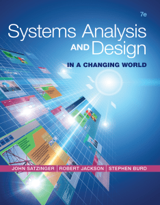 Systems Analysis and Design in - John W. Satzinger, Robert B. Ja