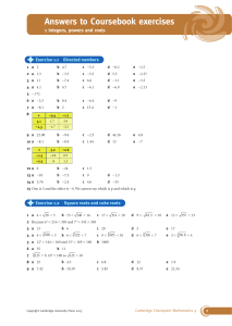 Year 9 answers