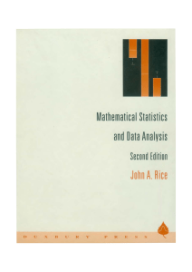 Mechanical Statistics and Data analysis second edition John A. Rice