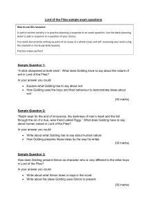 Lord of the Flies sample exam questions (2)