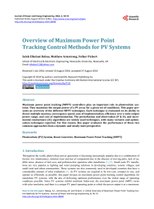Overview of Maximum Power Point Tracking Control M