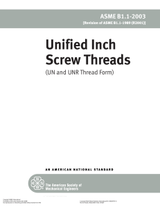 ASME B1.1 Unified Inch Screw Threads