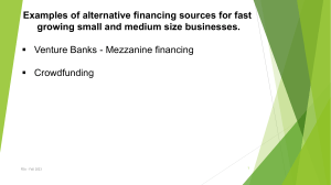 Mezzanine financing and crowdfunding Notes