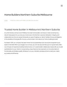 Home Builders Northern Suburbs Melbourne