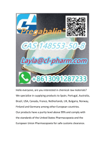 Product Available Manufacturer supply 148553-50-8 pregabalin 