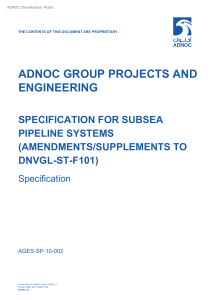 Specification for Subsea Pipeline Systems
