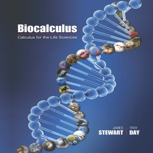 BIOCALCULUS CALCULUS FOR LIFE SCIENCES 1ST EDITION C2015