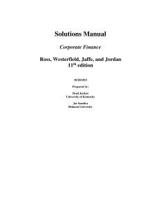 Ross, Westerfield, Jaffe, and Jordan - Corporate Finance 11e Solutions Manual