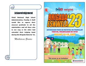 Brigada Eskwela '23 Program & Invitation