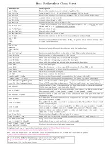 Bash Redirections - Cheat Sheet