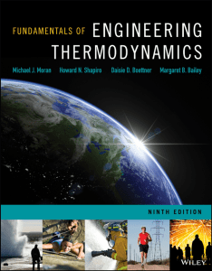 Fundamentals of Engineering Thermodynamics 9th Edition
