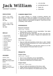 academic-word-resume-template