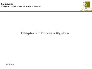Chapter 2 Boolean Algebra simplifiaction