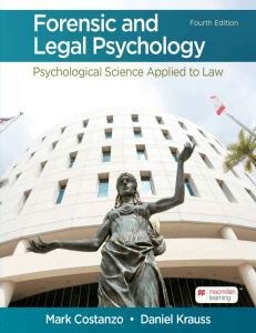 Forensic & Legal Psychology Textbook: 4th Edition