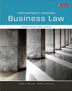 Contemporary Canadian Business Law, 12th edition-John Willes, John Willes-2020-(Learnclax.com)