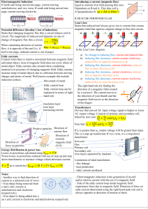 physics sumary sheet
