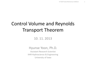 Control Volume and Reynolds Transport Theorem 10-11-2013 Final