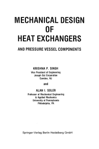 Mechanical Design of Heat Exchangers and Pressure Vessel Components 2010