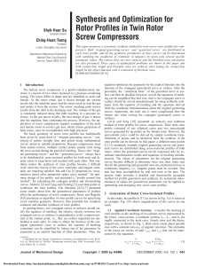 2000 - Su and Tseng - Synthesis and Optimization for rotor Profiles in Twin Rotor Screw Compressor