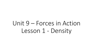 Unit 9 - LESSON 1 - Density Calculations