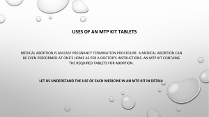 USES OF AN MTP KIT TABLETS