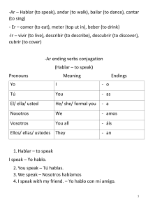 -Ar ending verbs conjugation