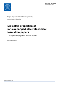 Dielectric properties of ion-exchanged electrotechnical insulation papers