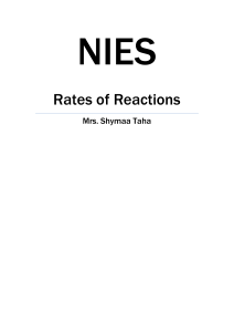 The rate of chemical reactions