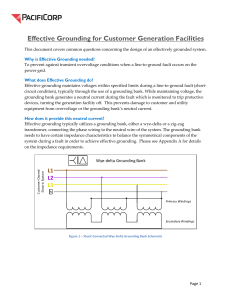 Effective Grounding for Customer Generation Facilities