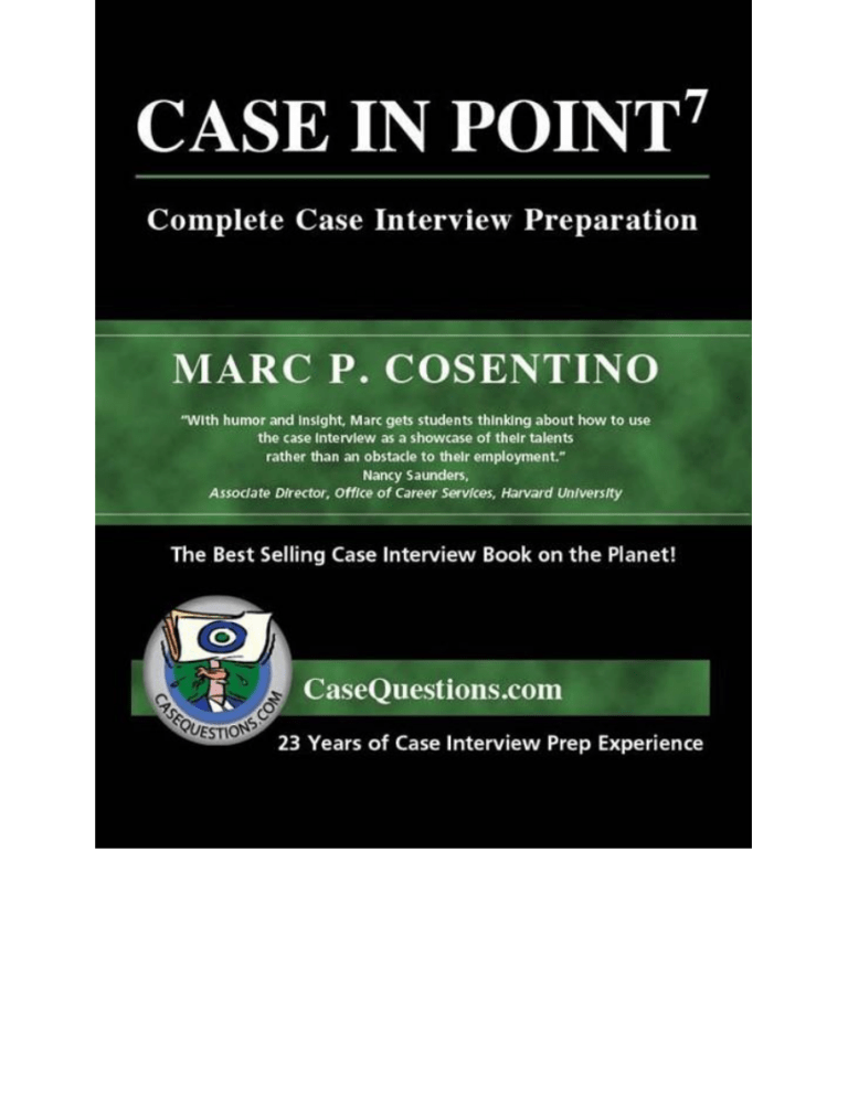 Case Interview Prep: Case in Point Book Cover