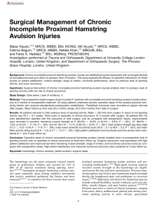 Surgical Management of Chronic incomplete proximal hamstring injuries