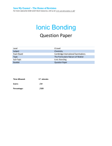 ionic bonding past paper questions