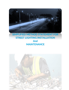 SIMPLIFIED METHOD STATEMENT FOR STREET LIGHTING INSTALLATION