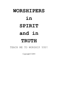 WORSHIPER'S IN SPIRIT AND IN TRUTH - JOEL PERDOMO