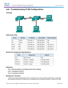 3.2.4.9 Lab - Troubleshooting VLAN Configurations (1)