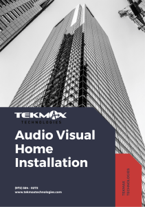 Audio Visual Home Installation - Tekmax Technologies