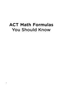 ACT  Math Formulas