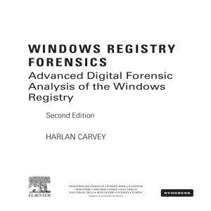 WINDOWS REGISTRY FORENSICS
